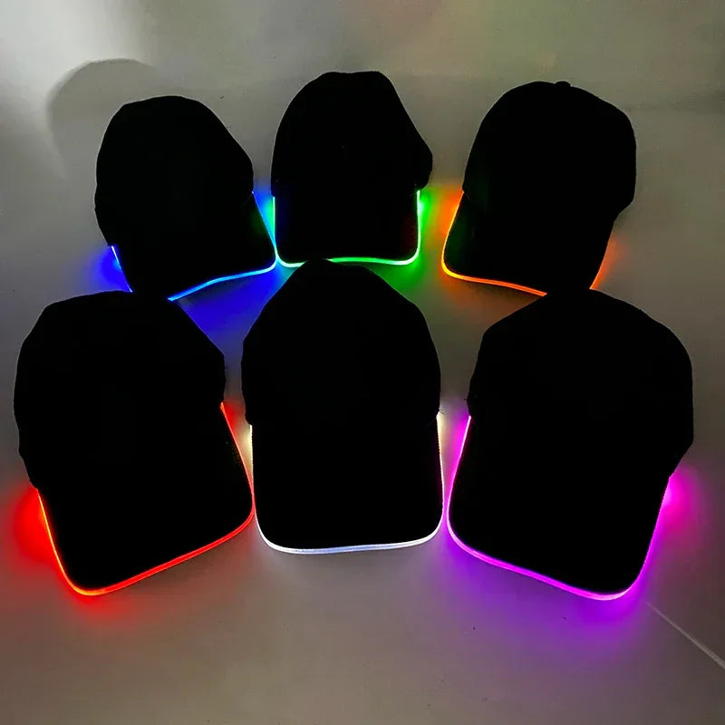 LED Light-Up Baseball Cap – Adjustable Glowing Hat for Parties, Night Runs & More!