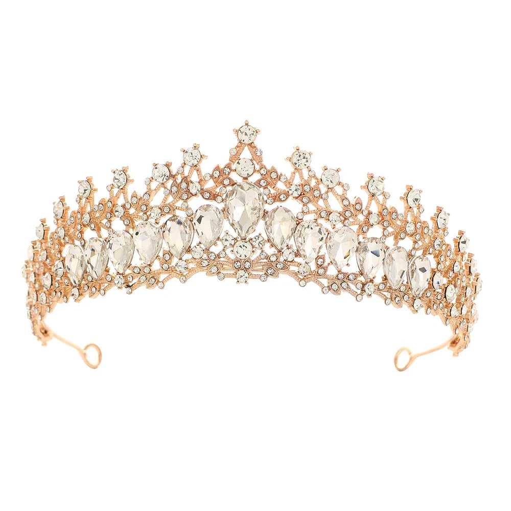 Fashion Gold Silver Color Crystal Rhinestone Tiara And Crowns For Princess Women Diadems Bridal Wedding Hair Accessories