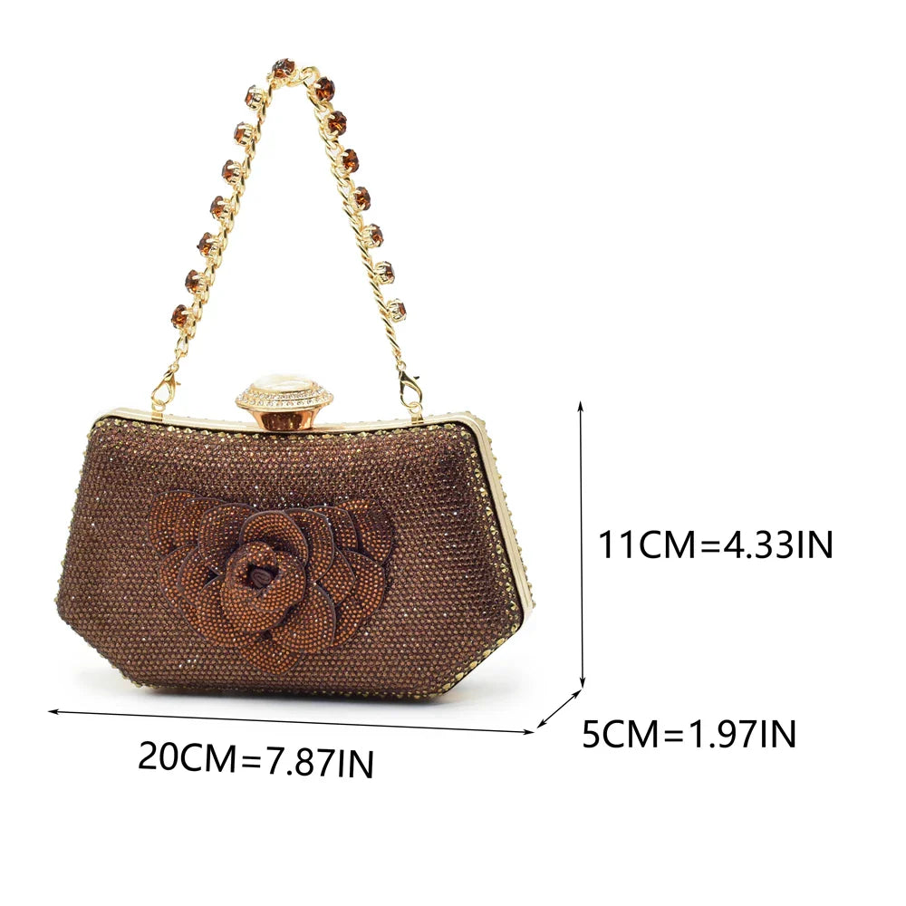 Women's Shoe and Bag Set Latest Luxury Italian Rhinstone Design for Wedding and Party
