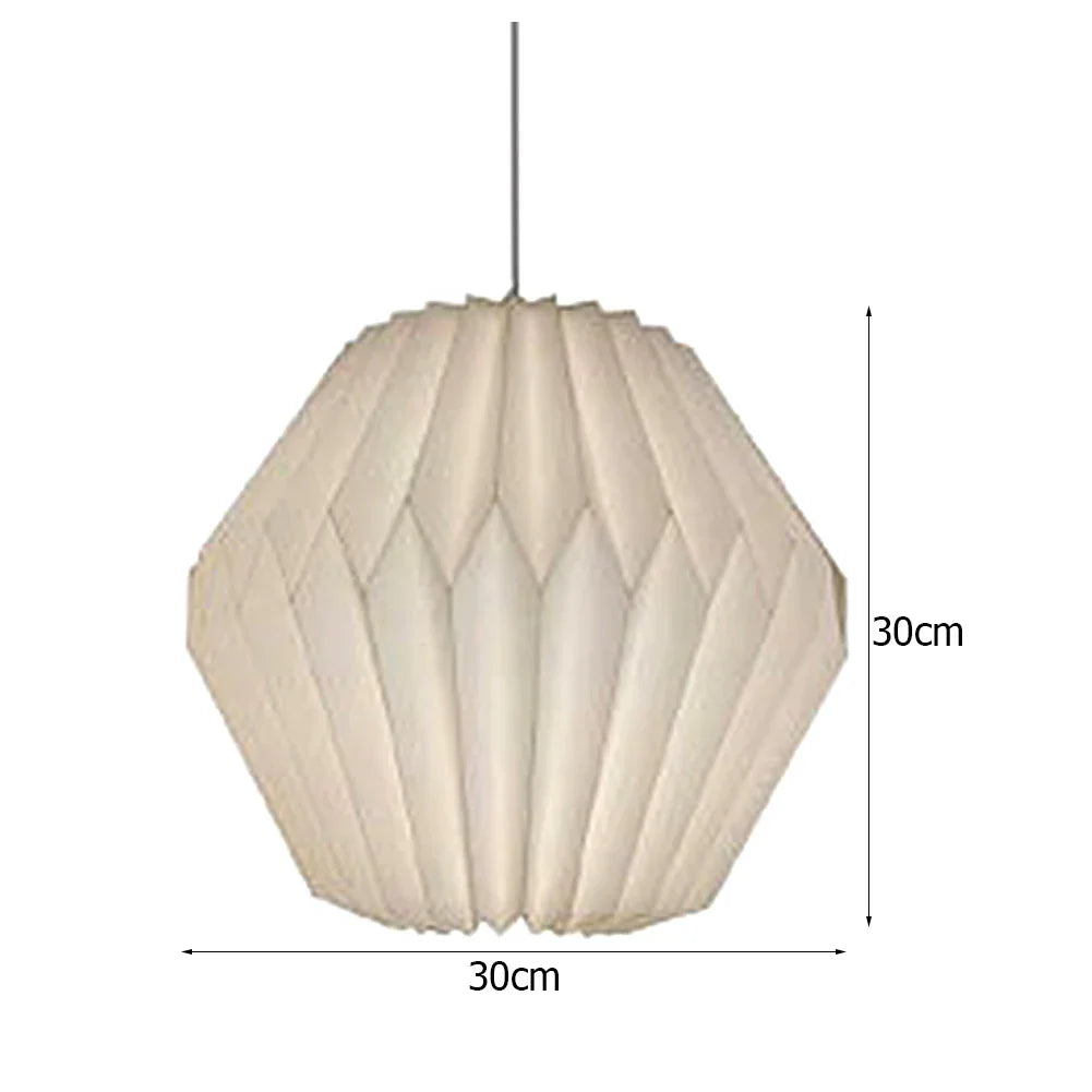 Nordic Creative Paper Origami Lantern Shade Foldable Hanging Pendant Light Art Decor for Living Room Bedroom Dining Room Decor