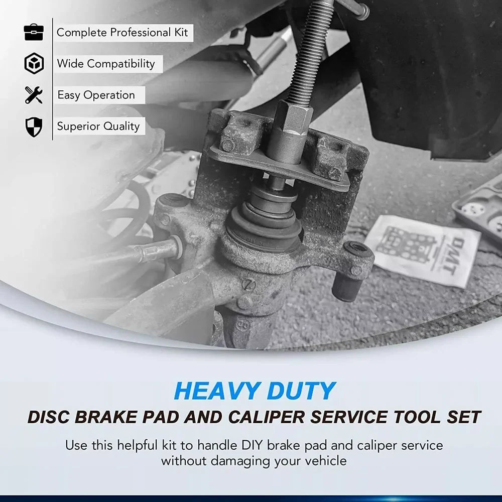 22Pcs/Set Car Universal Disc Piston Caliper Brake Rewind Wind Back Tool Kit Set With Case Garage Repair Hand Tools