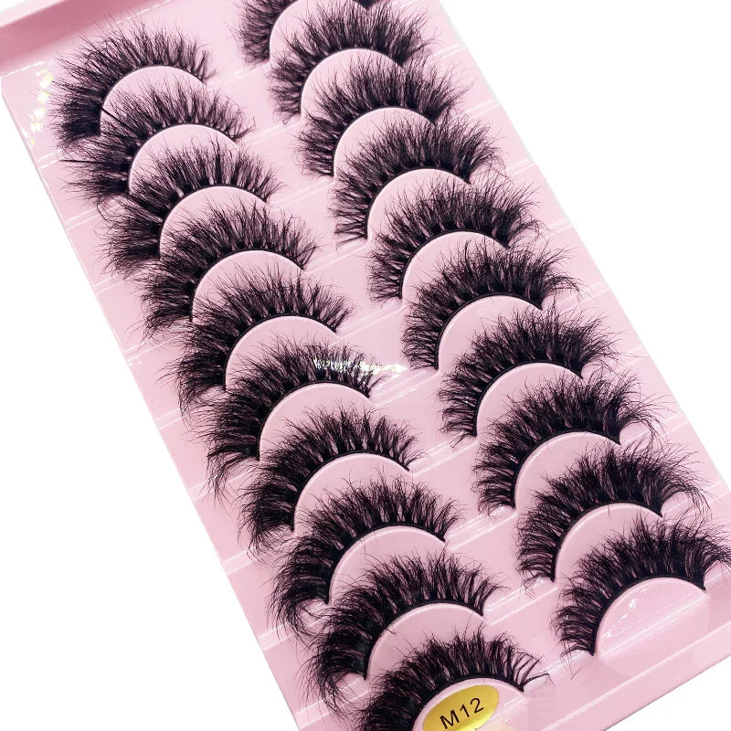 New 10 Pairs 3D Faux Mink Lashes Faux Mink Fluffy Lashes Soft Full Thick Wispy Eyelash Dramatic False Eyelashes Makeup Tools