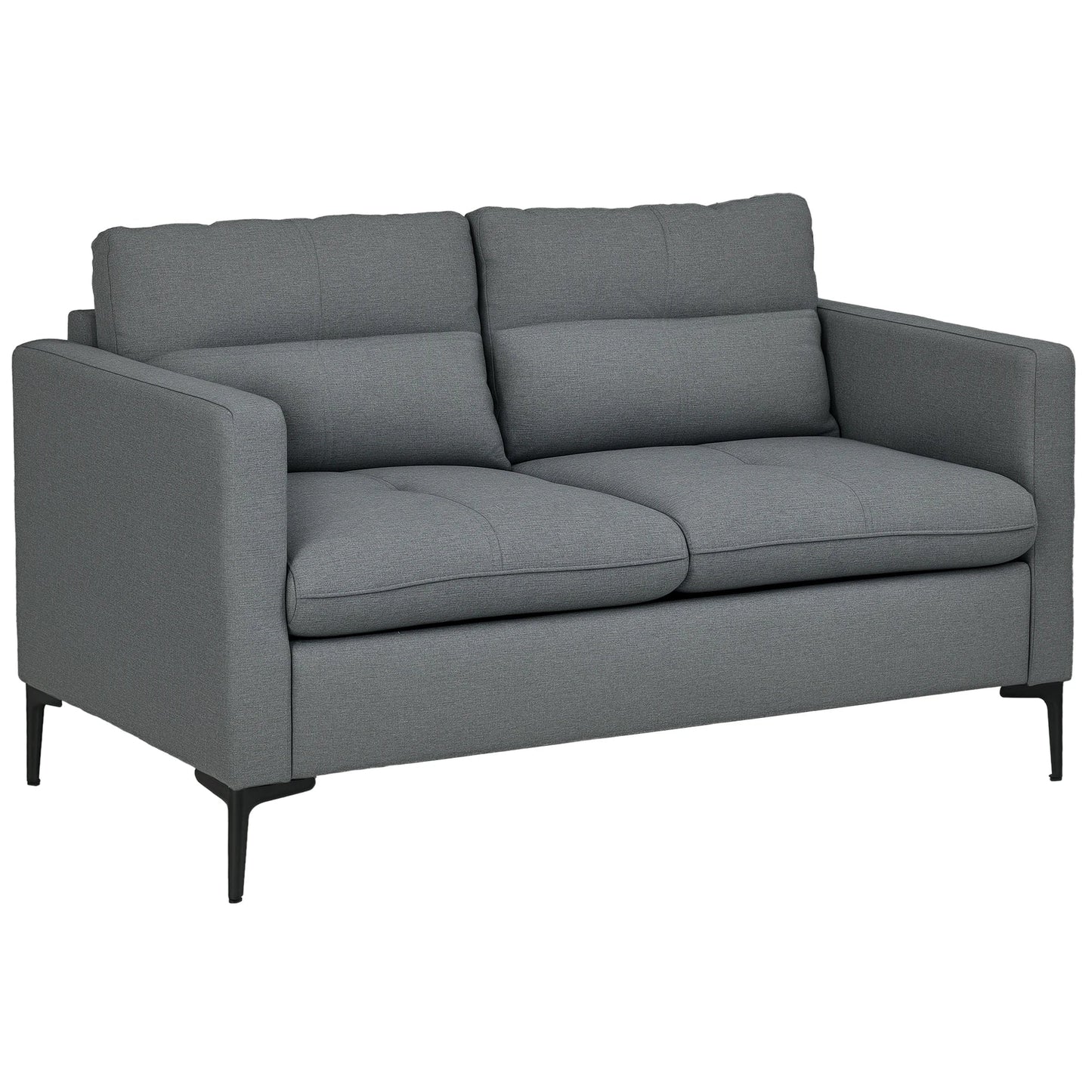 HOMCOM Modern 2 Seater Sofa – Upholstered Loveseat for Living Room