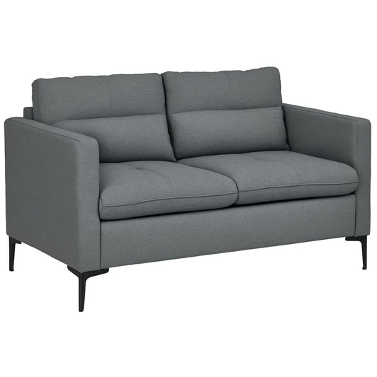 HOMCOM Modern 2 Seater Sofa – Upholstered Loveseat for Living Room
