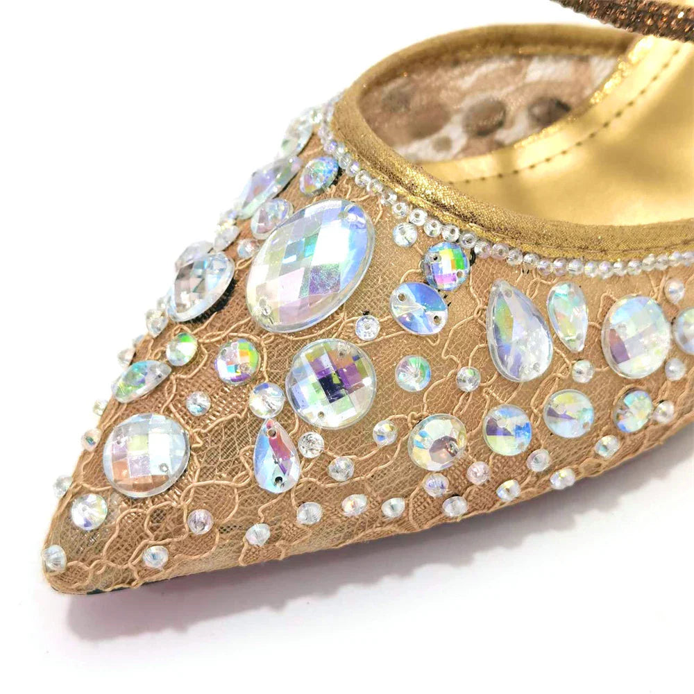 Women's Italian Diamond Lace Designer Matching Shoe and Bag Set