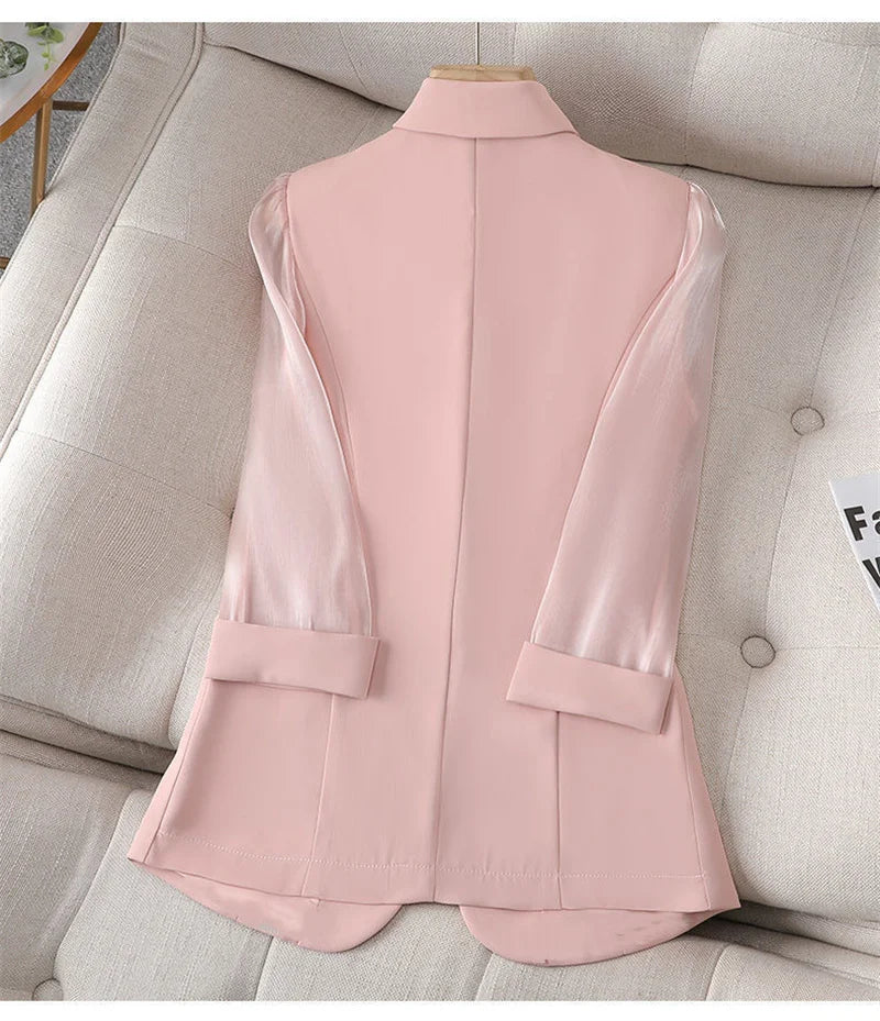 2024 New Blazer Women Suit Jacket Female Feminine Blazers Notched Collar Business Suit Elegant Office Ladies Blaser Outwear