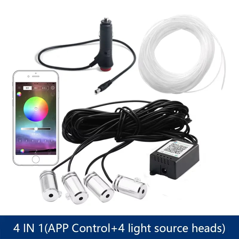 Led Car Interior Atmosphere Ambient Lights 6/8m RGB