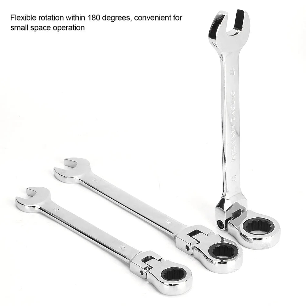 Flexible  Multi functional Ratchet Conination Spanner Wrench 8-17mm Repair Tools Set Spanner Combination Wrench Set