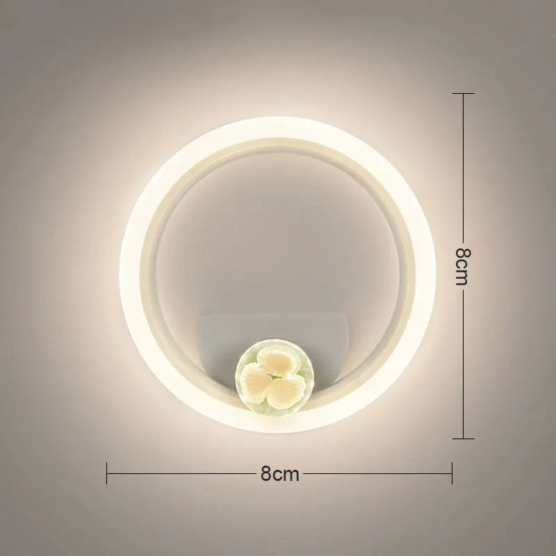 LED Wall Sconce Light Acrylic Bedside Wall Lamp 3-color light