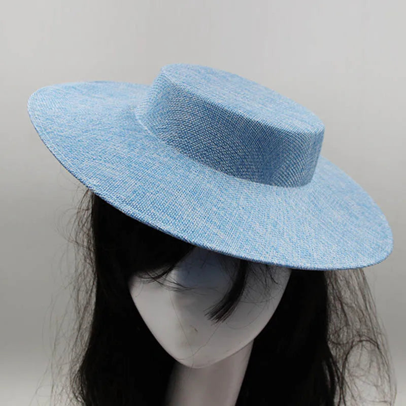 Ladies Fascinators Millinery Hat Base Party Wedding Fake Sinamay Hat Wide Brim DIY Kentucky Derby Headpiece Hair Accessories