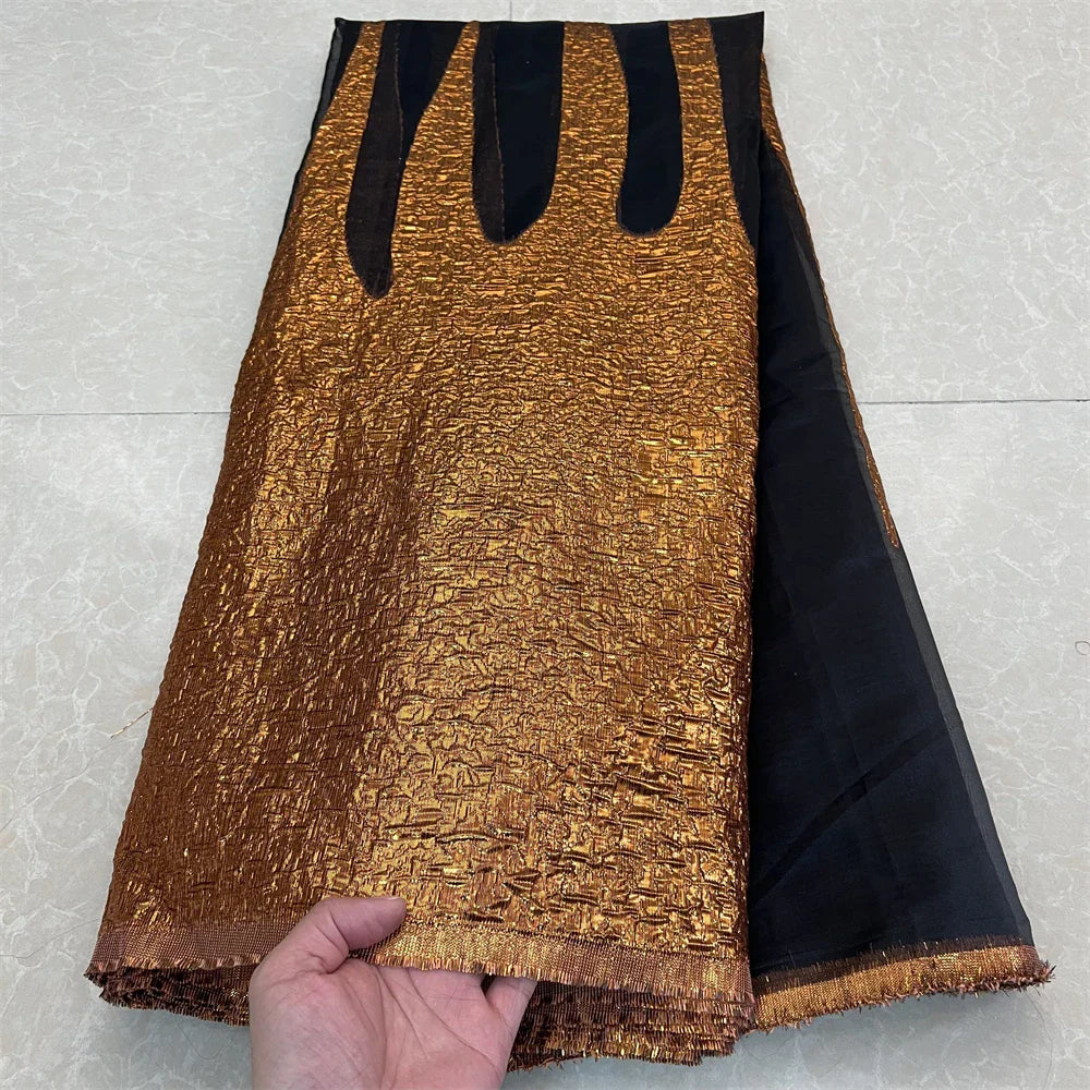 African Nigerian Tulle Lace Fabric, Organza Embroidery, Party Gown, Brocade Jacquard Wedding Dress, High Quality, 5Yard, YXZ157