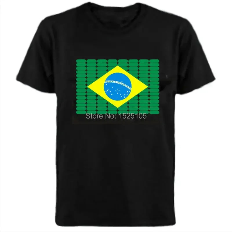 Sound-Activated LED T-Shirt – Colourful Rubik's Cube Light-Up Panel, Music Responsive Flashing Selection