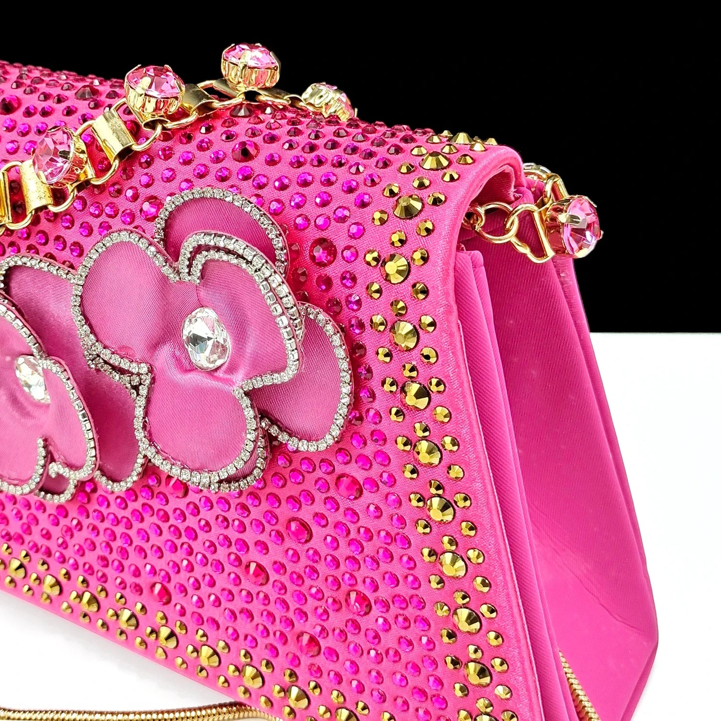 Party Shoes And Bag Ladies Heel Decoration Pure Elegant Flower Wedding Shoes And Bag Full rhinestone Fashion Handbag