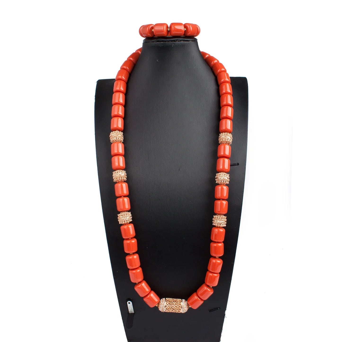 Fabulous Artificial Coral Wedding African Beads Jewelry  Luxury Bride Costume Statement Necklace Jewelry