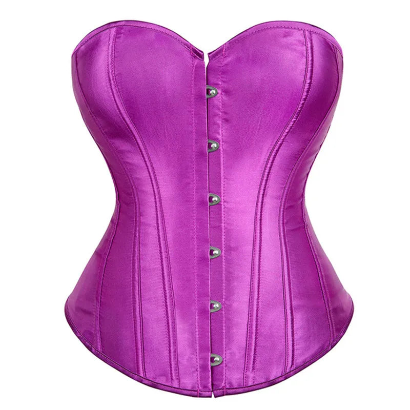 Corset Top Bustier Overbust Women Satin Lingerie Corselet