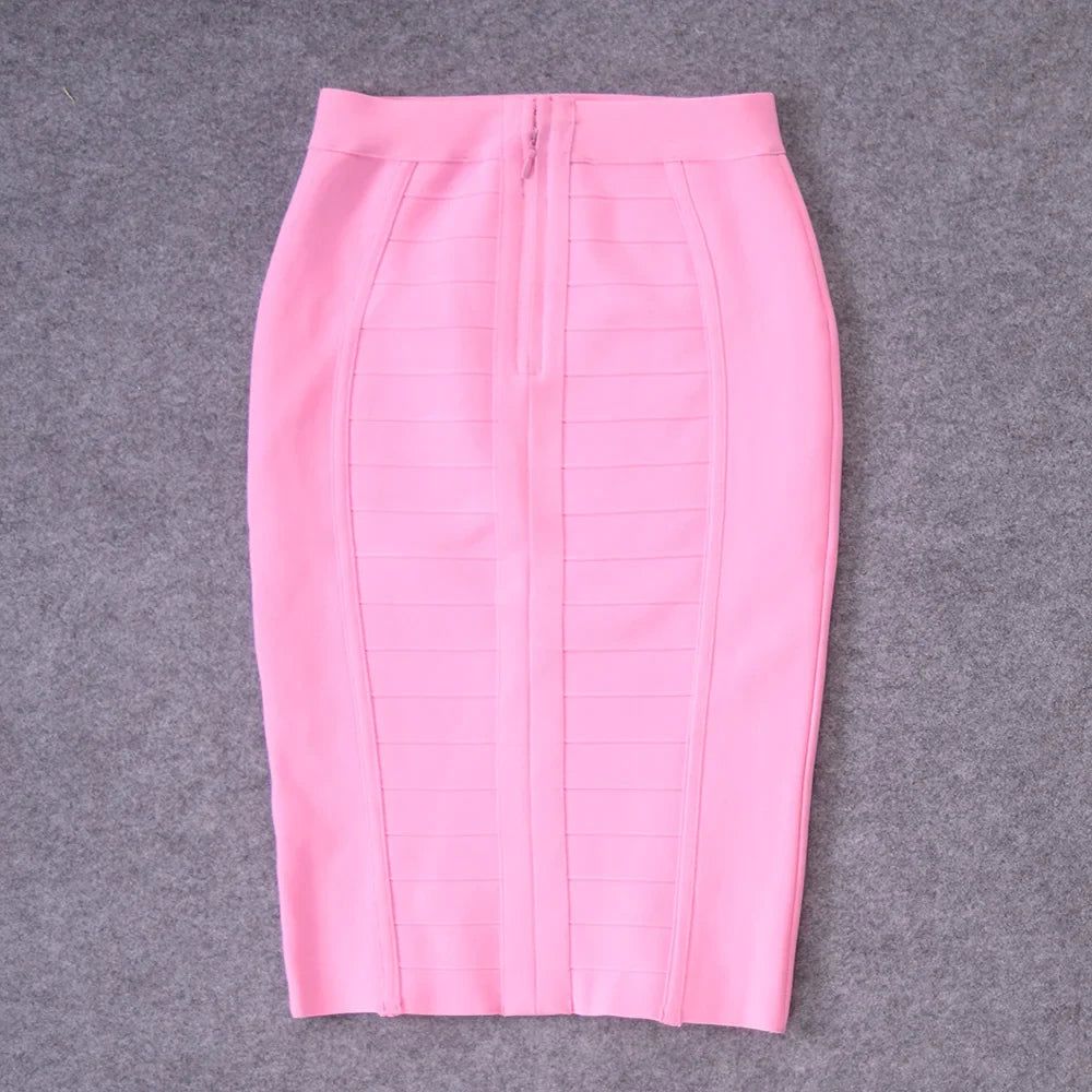 HQBORY Quality Nude Bandage Skirts White Office Lady Sexy 2023 Women High Waist Tight Bodycon Skirt Party Red Pencil Skirt XL
