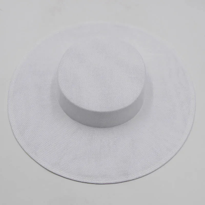 Ladies Fascinators Millinery Hat Base Party Wedding Fake Sinamay Hat Wide Brim DIY Kentucky Derby Headpiece Hair Accessories