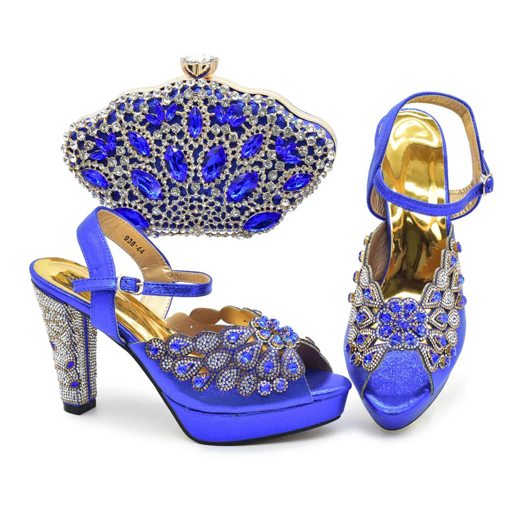 New Pumps for Women Designer Peep-Toe Luxury Wedding Hollowed Out Design Bag and Shoes Matching Set Shoes for Bride Wedding