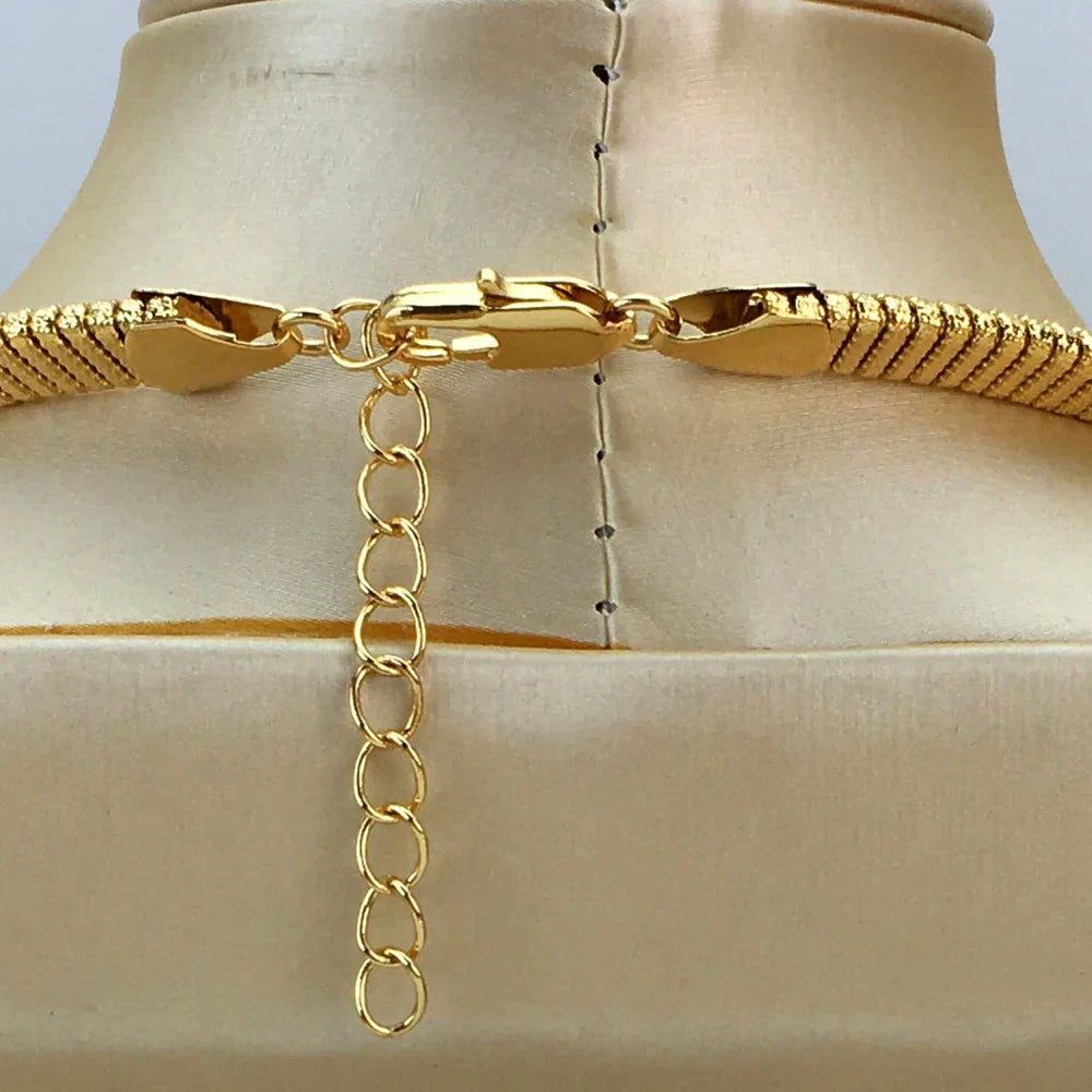 Italian Gold Plated Jewellery Women's Wedding Party Banquet Big Pendant