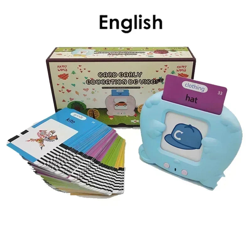 Kids Talking Flash Cards Learning Machine - Interactive Language Learning Toy for English, Spanish, French & German | Educational Audio Book for Toddlers & Kindergarten