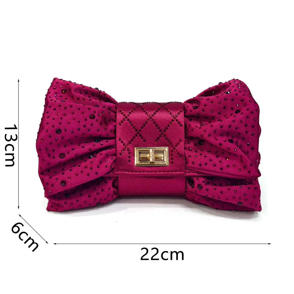 Women's Italian Party Shoes and Bag Set With Elegant Diamond Butterfly