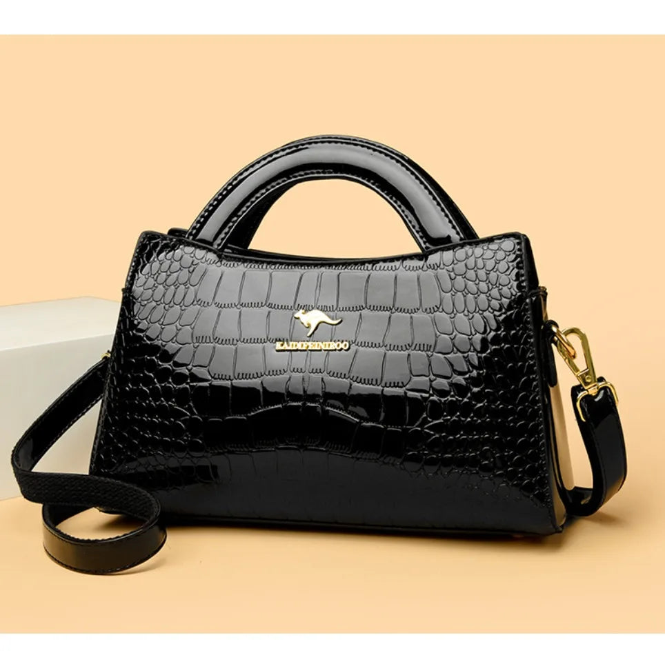 Kangaroo Brand Alligator Pu Leather Shoulder Bag Clutch Hand Bags