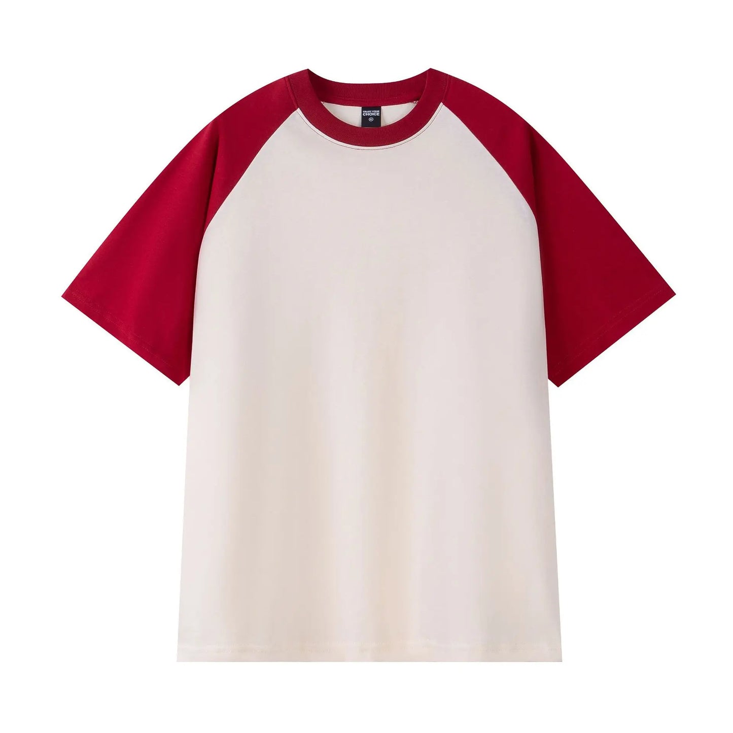 Heavyweight 240g Contrast Sleeve Cotton T-Shirt for Men