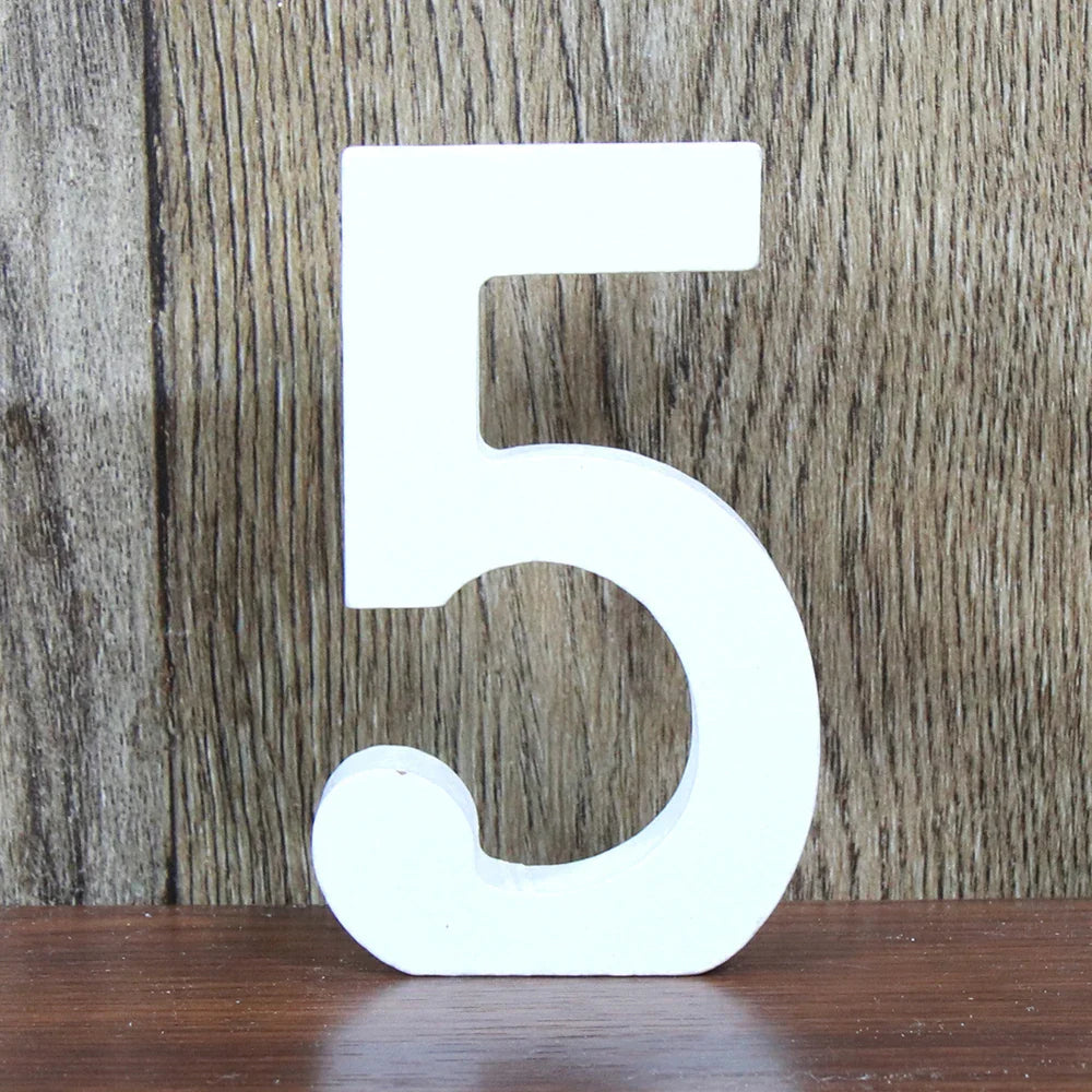 8 CM  White Wooden Letters