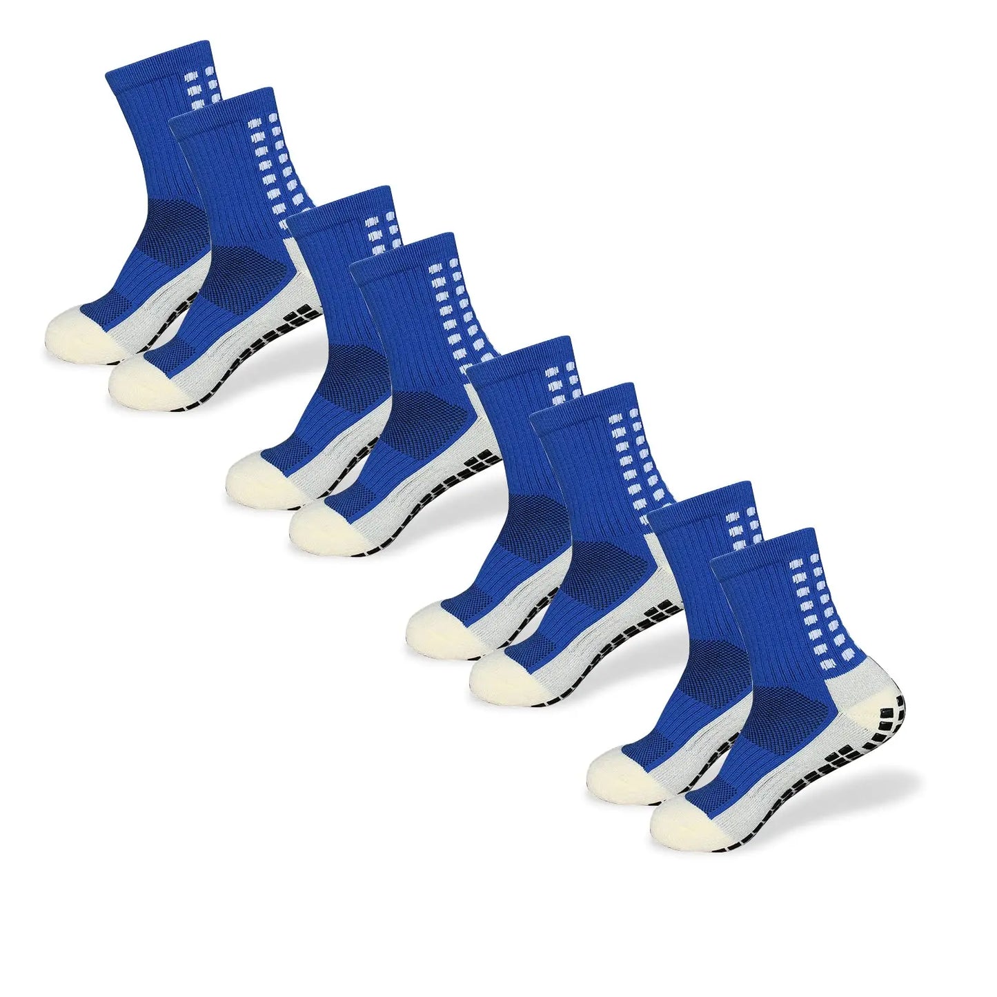 4 Pairs of Sports Socks Football Socks Men's Mid-calf Socks Breathable Silicone Anti-slip Dot Socks Basketball Yoga Socks