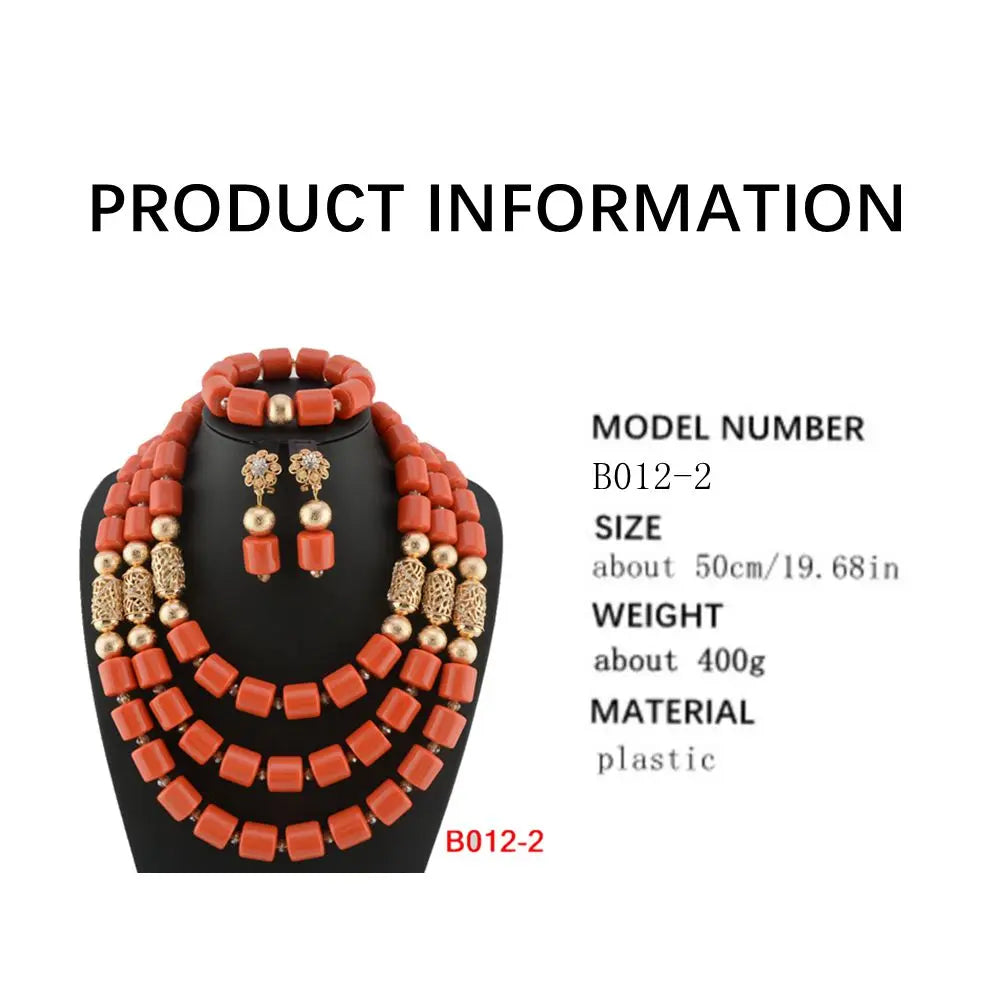 Latest African Wedding Resin Beads Fashion African Beads Jewelry Sets Hot Nigerian Wedding African Beads Jewelry Set