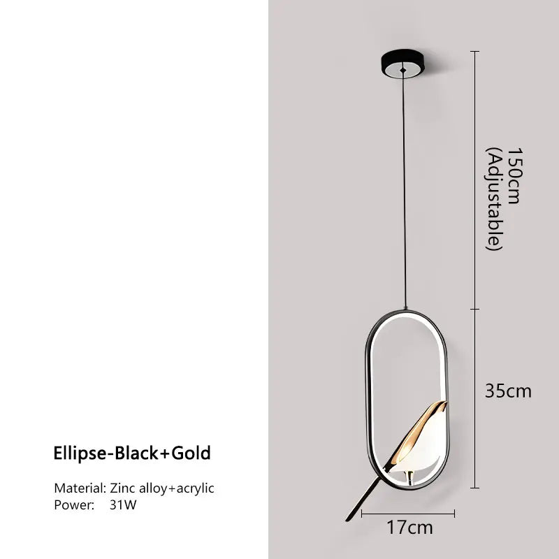 Bird LED Cord Pendant Lamps Indoors Hanging Light
