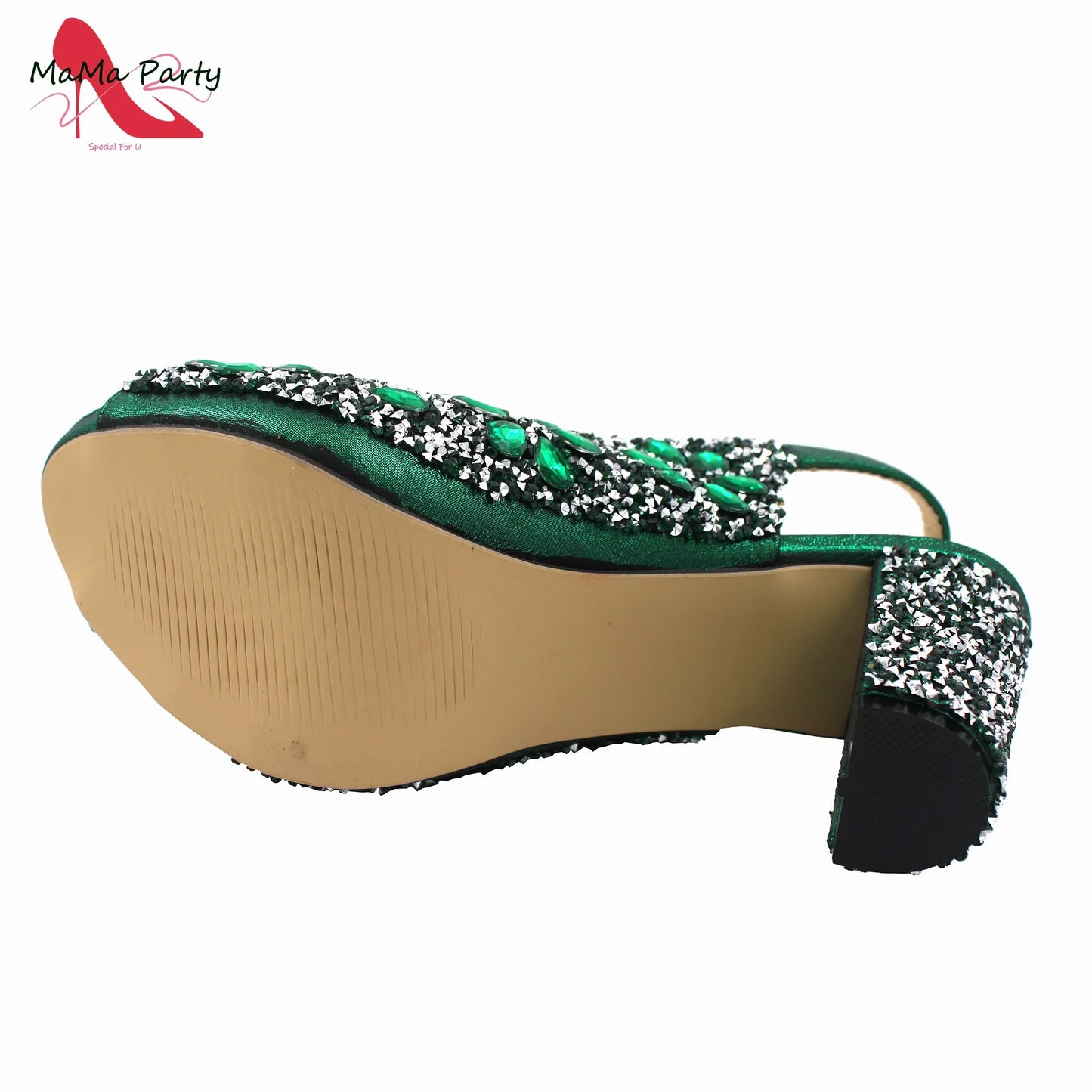 2024 Fashion New Arrivals INS Hot Sale Full Crystal Shinning Shoes and Bag Set for Dress in Red Color Sandals Christmas Party