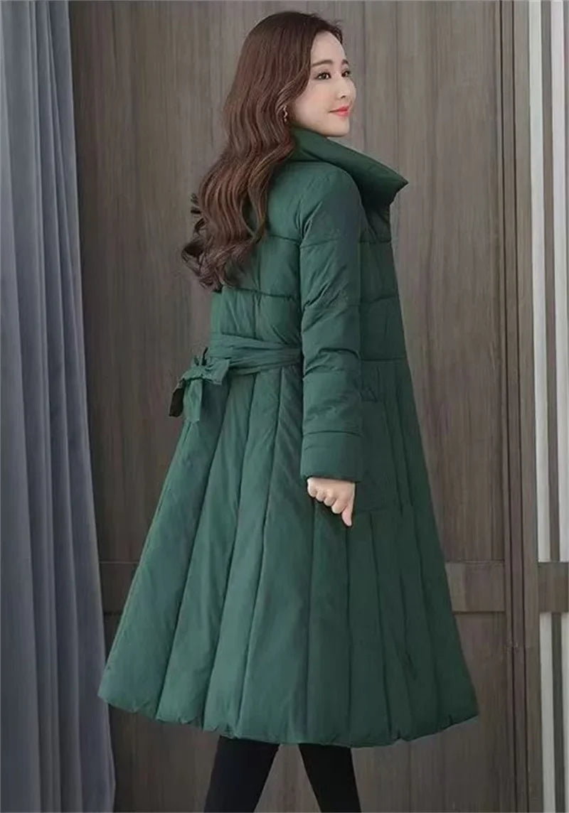 Women's Single Breasted Long Down Winter Jackets