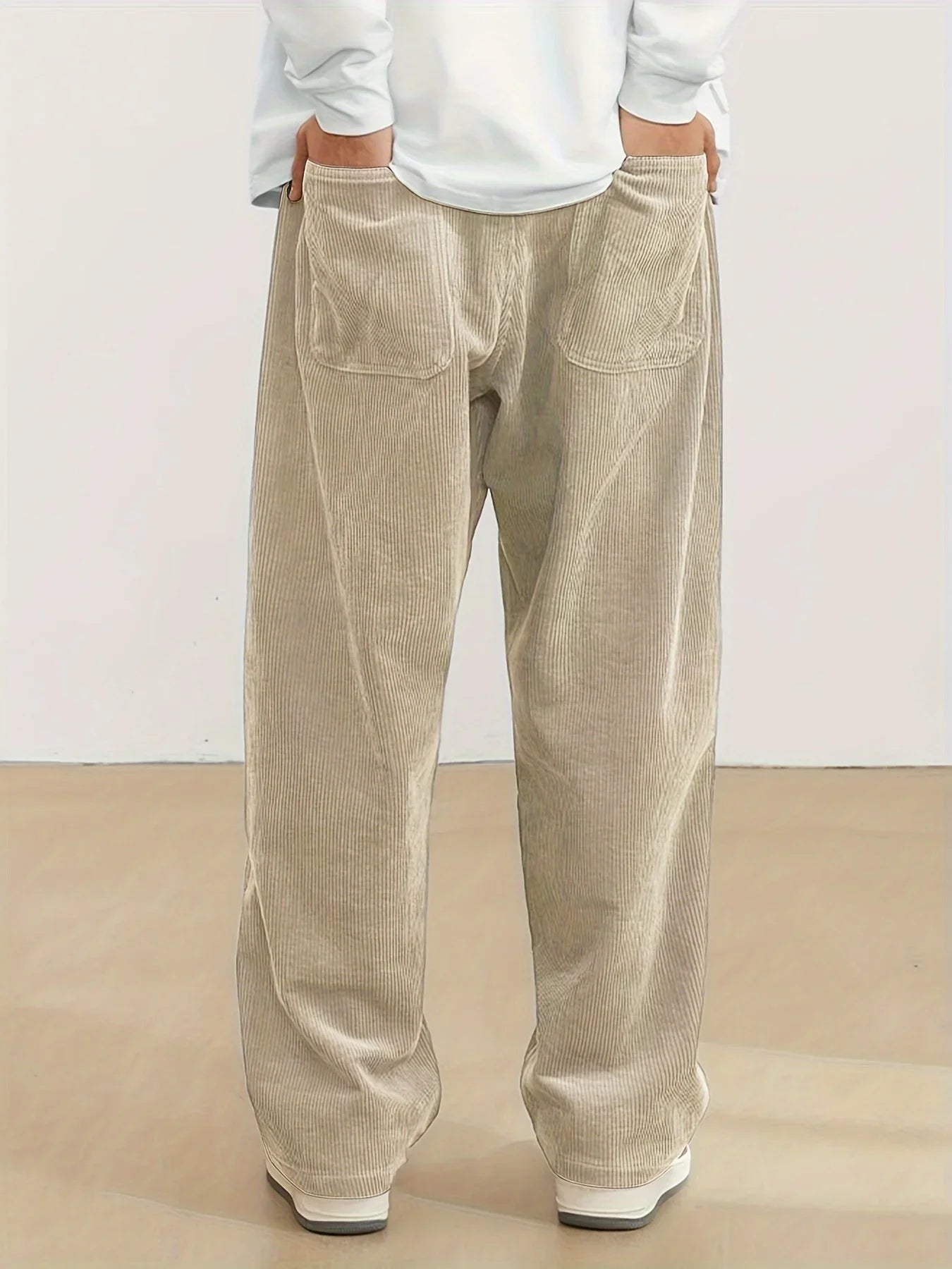 Men’s Corduroy Loose Fit Pants – Elastic Waist