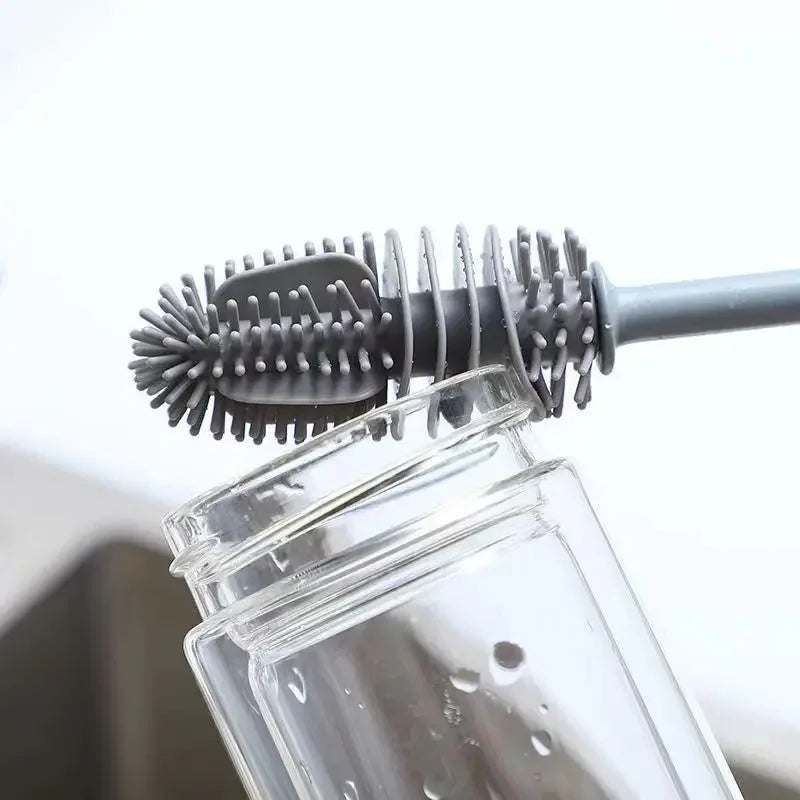 Hot Silicone Cup Brush Long Handle Milk Bottle Cleaning Brush  Water Bottles Glass Cup Cleaner Scrubber Kitchen Cleaning Tools