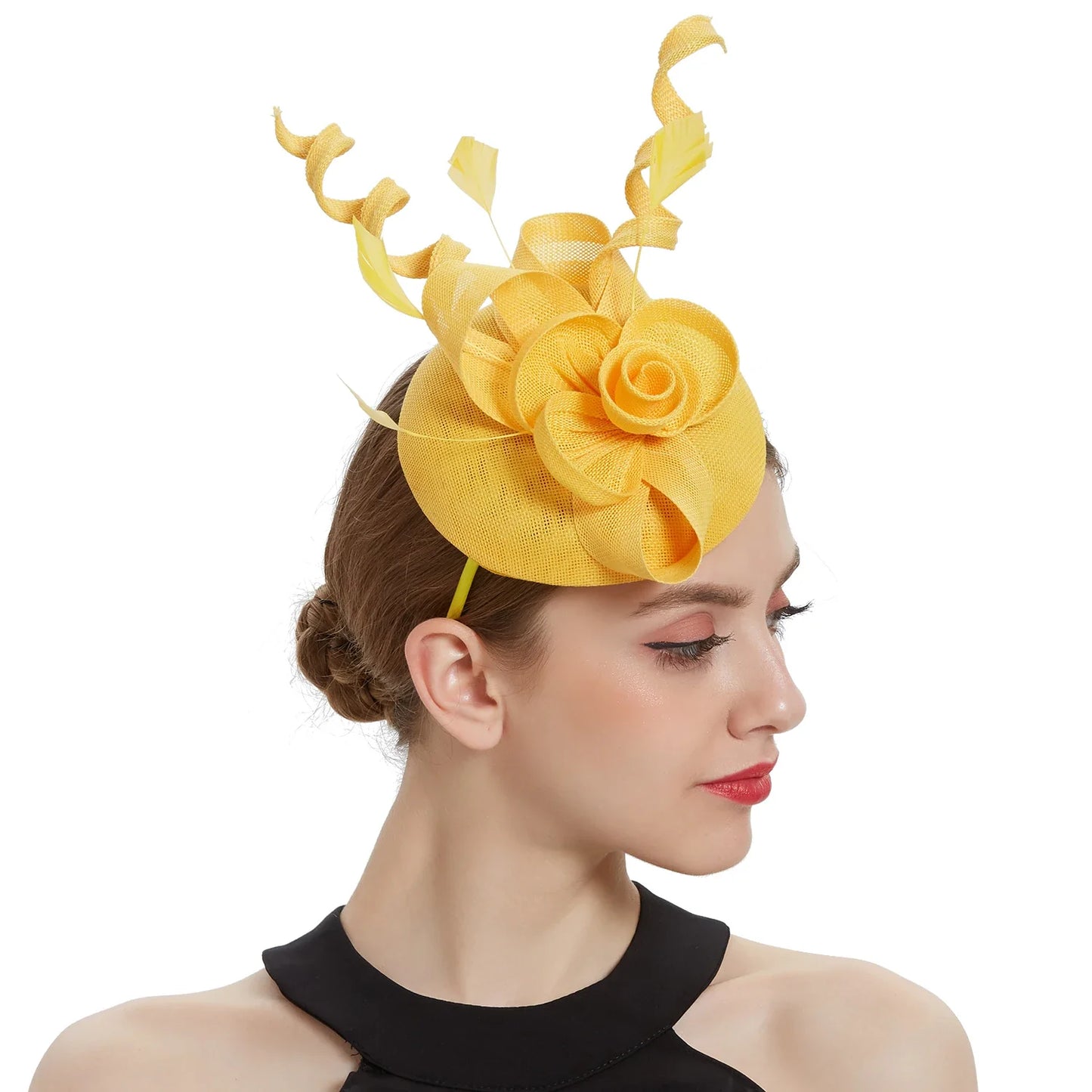 2025 Women Fascinator Hat Folding accessories Headband Bridal Hair Clip Accessories Kentucky Derby Cocktail Party Festival Hat