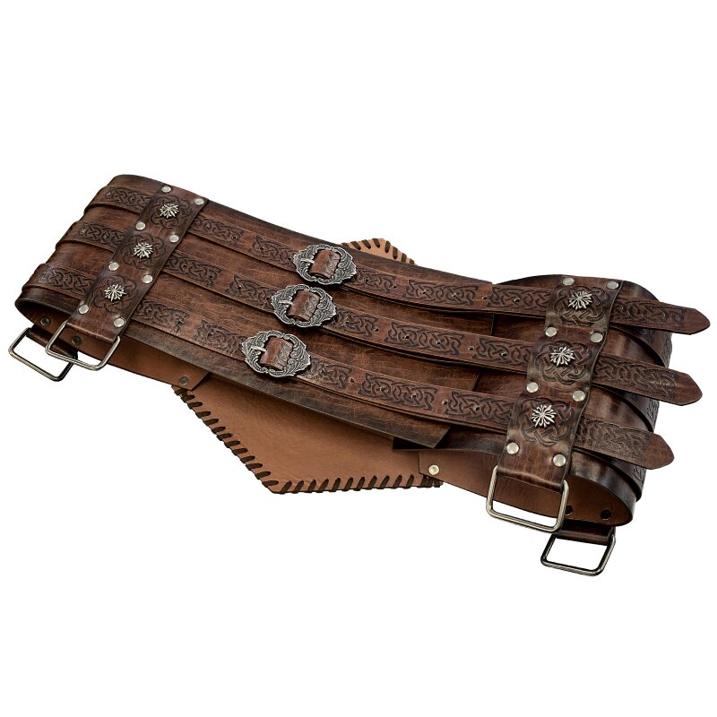 Vikings Belt Wide PU Leather Medieval Larp Armor Kit Heavy Belt Celtic Halloween Emboss Waistband