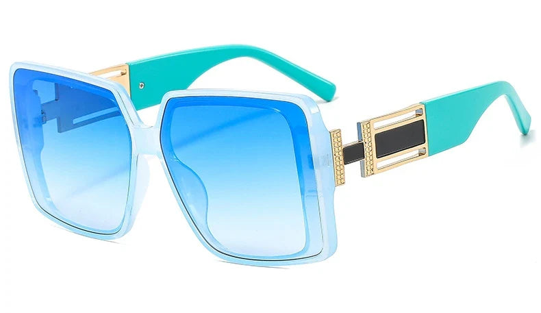Fashion Brand Square Sunglasses For Woman Luxury Oversized Gradient Shades Sun Glasses Female Elegant Green Big Frame Eyewear