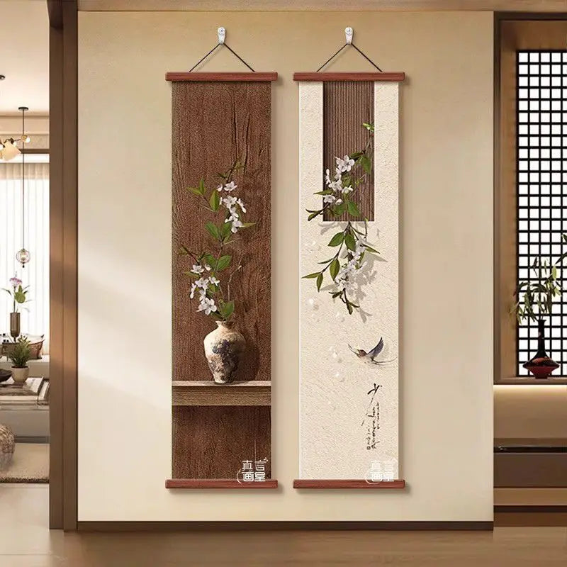 Zen Japanese Wall Hanging Tapestry – Vertical Canvas Art Decor