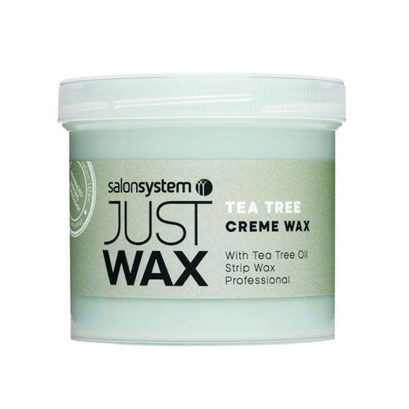 Salon System Just Wax Tea Tree Creme Wax: Gentle Hair Removal for Sensitive Skin & Professional Use 450g/15.87 oz