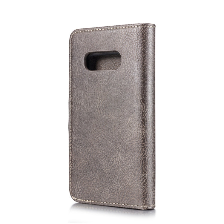 DG.MING Crazy Horse Texture Flip Detachable Magnetic Leather Case for Samsung Galaxy S10 E, with Holder & Card Slots & Wallet(Grey)