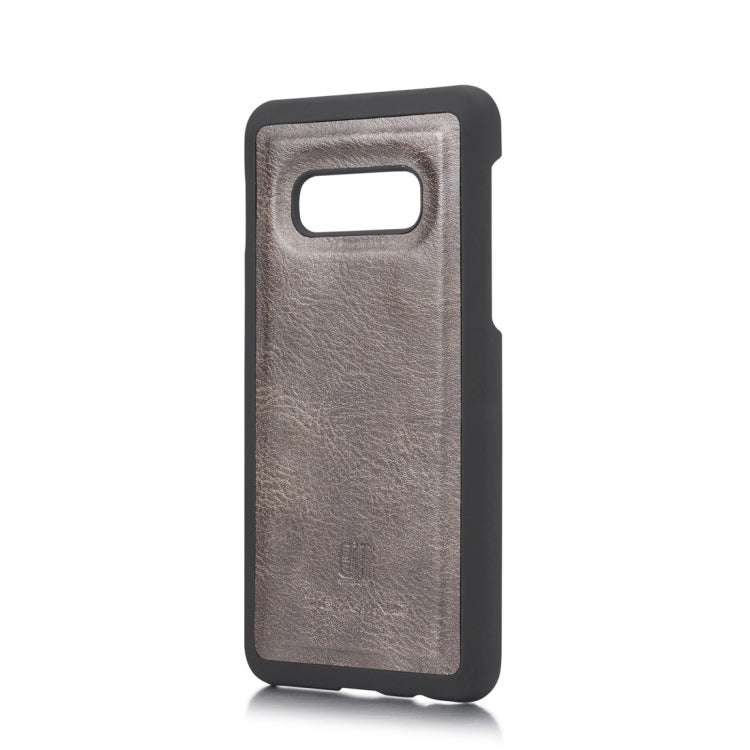 DG.MING Crazy Horse Texture Flip Detachable Magnetic Leather Case for Samsung Galaxy S10 E, with Holder & Card Slots & Wallet(Grey)