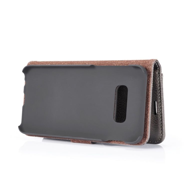 DG.MING Crazy Horse Texture Flip Detachable Magnetic Leather Case for Samsung Galaxy S10 E, with Holder & Card Slots & Wallet(Grey)