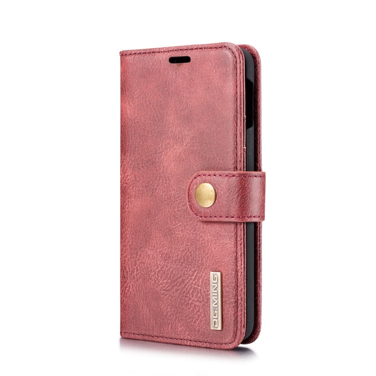 DG.MING Crazy Horse Texture Flip Detachable Magnetic Leather Case for Samsung Galaxy S10 E, with Holder & Card Slots & Wallet(Red)