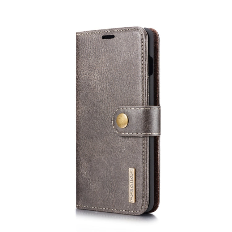 DG.MING Crazy Horse Texture Flip Detachable Magnetic Leather Case for Samsung Galaxy S10 Plus, with Holder & Card Slots & Wallet(Grey)