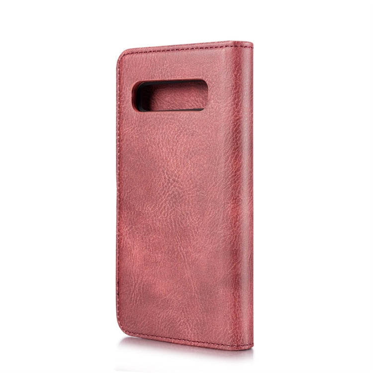 DG.MING Crazy Horse Texture Flip Detachable Magnetic Leather Case for Samsung Galaxy S10 Plus, with Holder & Card Slots & Wallet(Red)