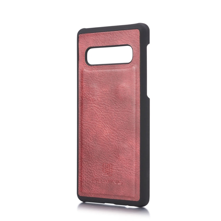 DG.MING Crazy Horse Texture Flip Detachable Magnetic Leather Case for Samsung Galaxy S10 Plus, with Holder & Card Slots & Wallet(Red)