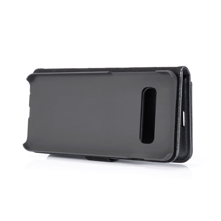 DG.MING Crazy Horse Texture Flip Detachable Magnetic Leather Case for Samsung Galaxy S10, with Holder & Card Slots & Wallet(Black)
