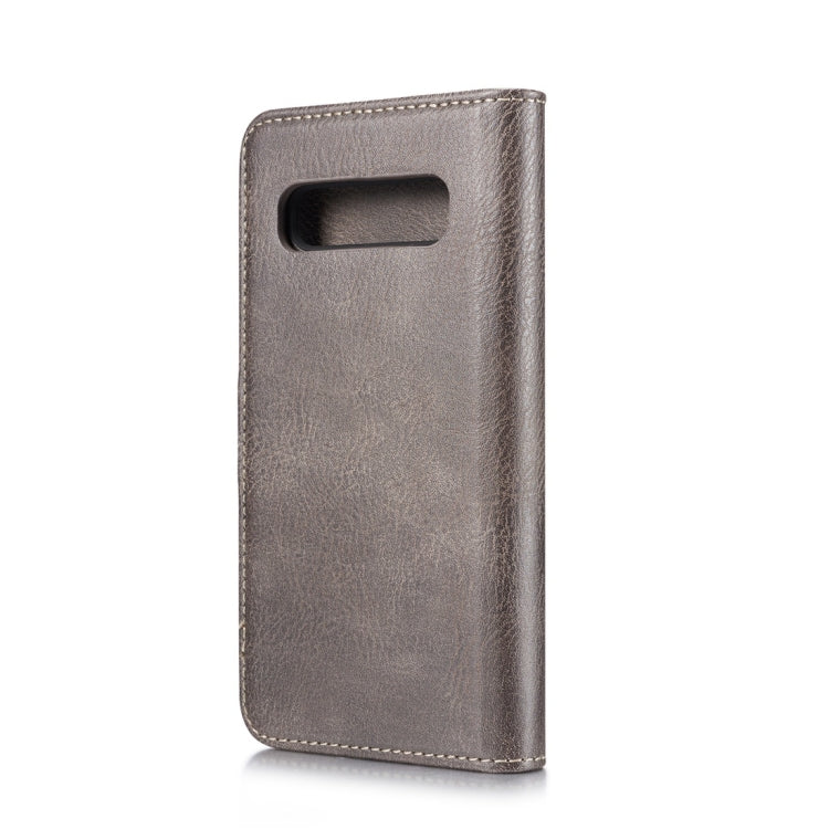 DG.MING Crazy Horse Texture Flip Detachable Magnetic Leather Case for Samsung Galaxy S10, with Holder & Card Slots & Wallet(Grey)