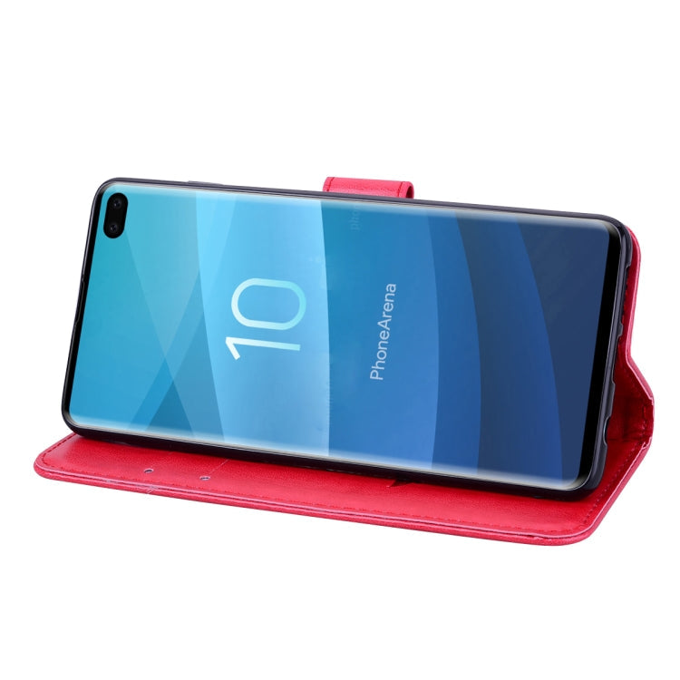 Rose Embossed Horizontal Flip PU Leather Case for Galaxy S10 Plus, with Holder & Card Slots & Wallet, For Samsung Galaxy S10 Plus